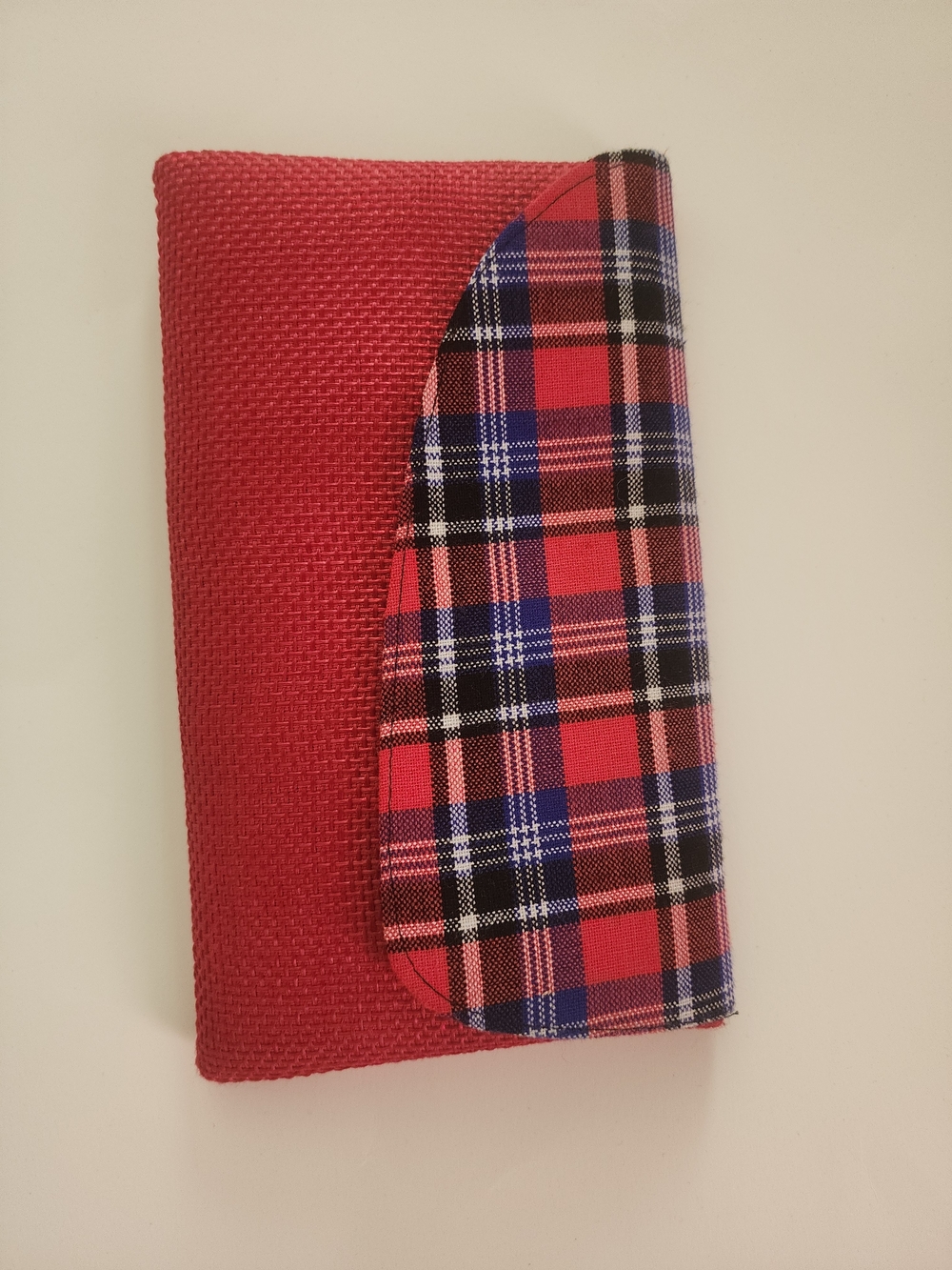Handmade Red Plaid Foldover Women's Clutch Wristlet